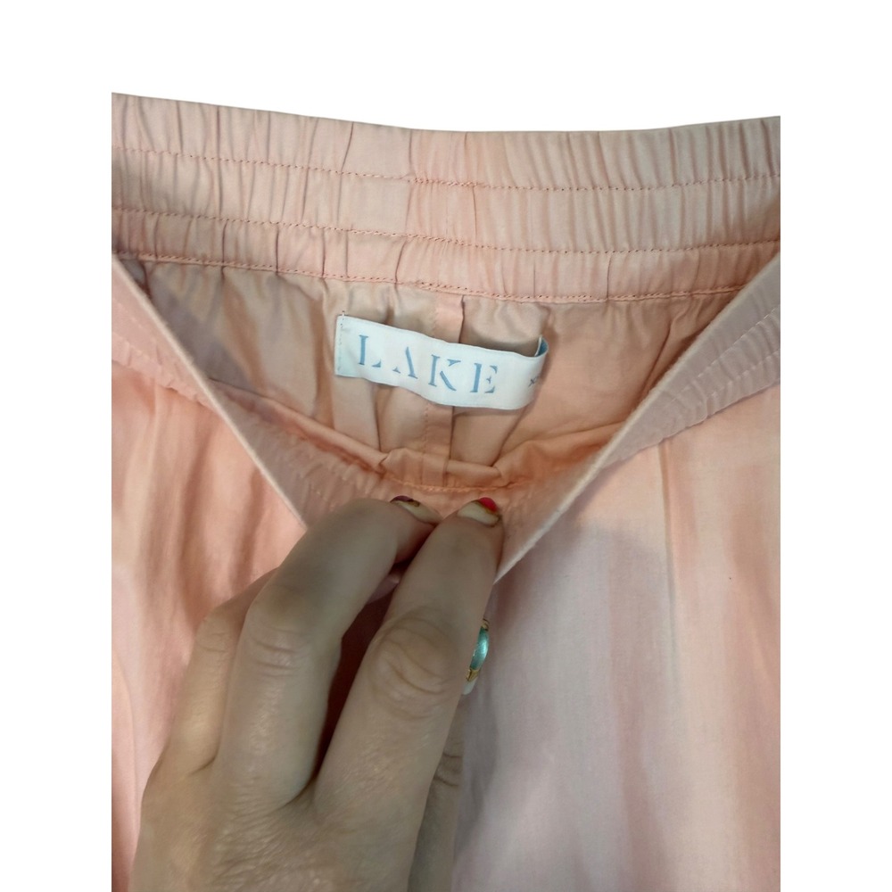 LAKE Pajamas Poplin Pima Pajama Set Peony Pink Cotton Long Sleeve‎ Pants XS - Picture 8 of 10
